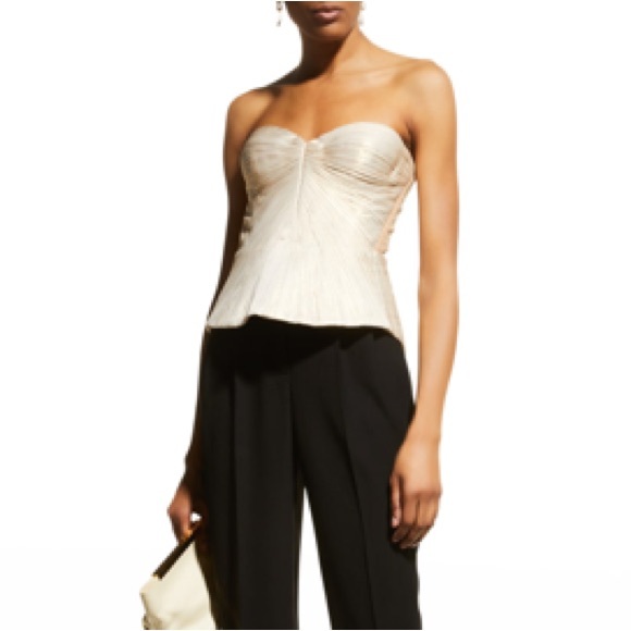 NWT MARIA LUCIA HOHAN Moonlight Malawi Silk Plisse Bustier. - Picture 3 of 6